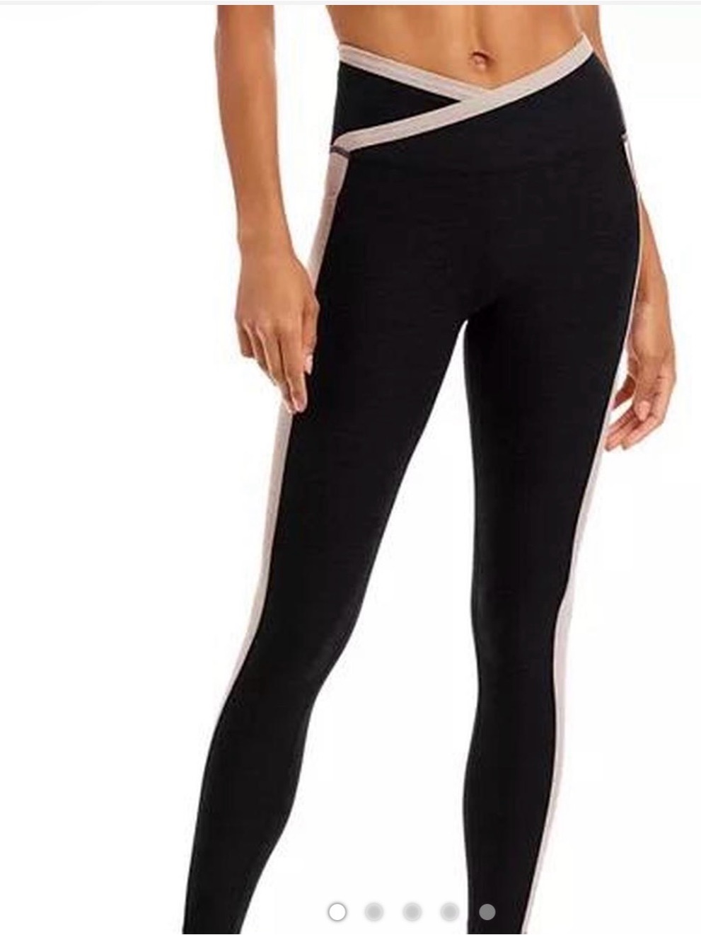 Beyond Yoga Heathered Black Tee With Rose Trim